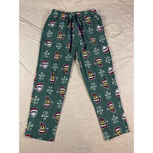 Life Is Good Men's Fleece Santa Jake & Rocket Dog Holiday Pajama Pants Size Lg
